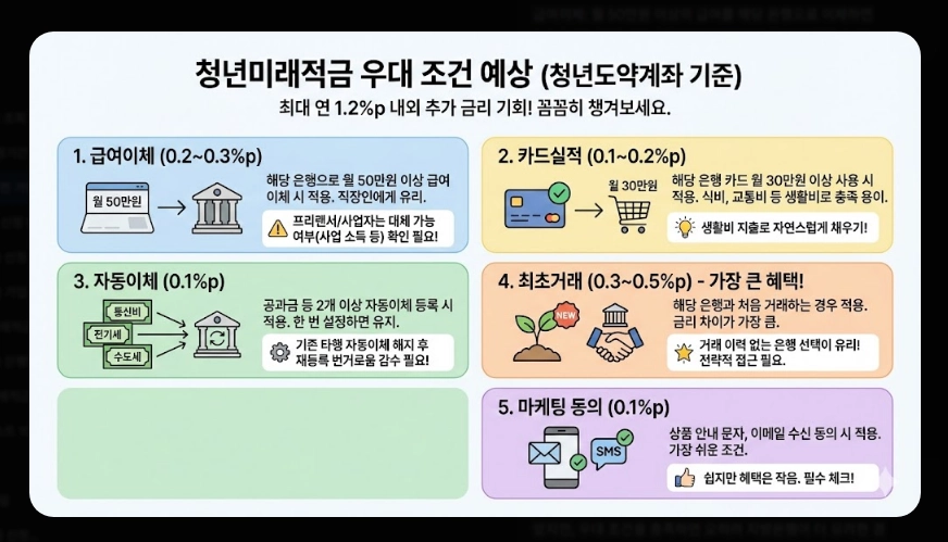 청년미래적금 은행별 금리 비교 [사전 가입 혜택] 우대 조건 및 2026년 신청 방법