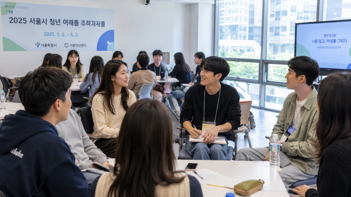 서울시 청년인생설계학교 참가자들이 진로와 미래를 주제로 토론하는 모습