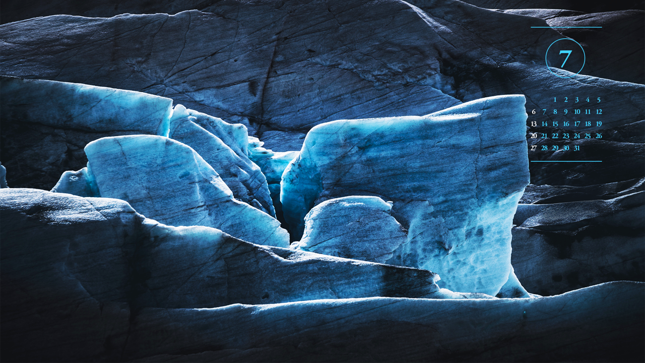 18 빙하 어두운 배경 A - 2025년7월 노트북배경화면