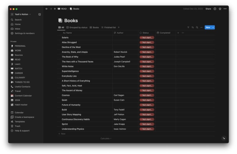 노션 데이터베이스