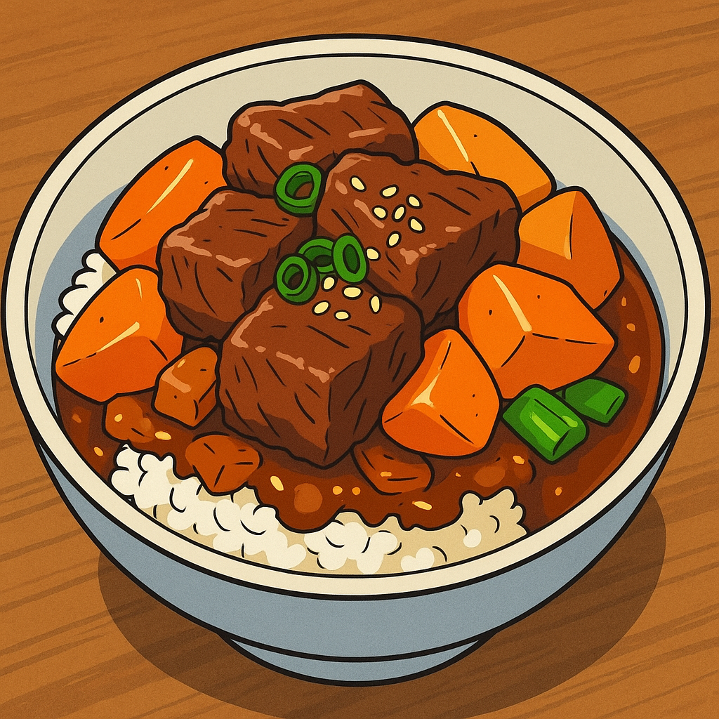 쾌걸 근육맨 2세 주인공이 좋아하는 갈비찜 덮밥.