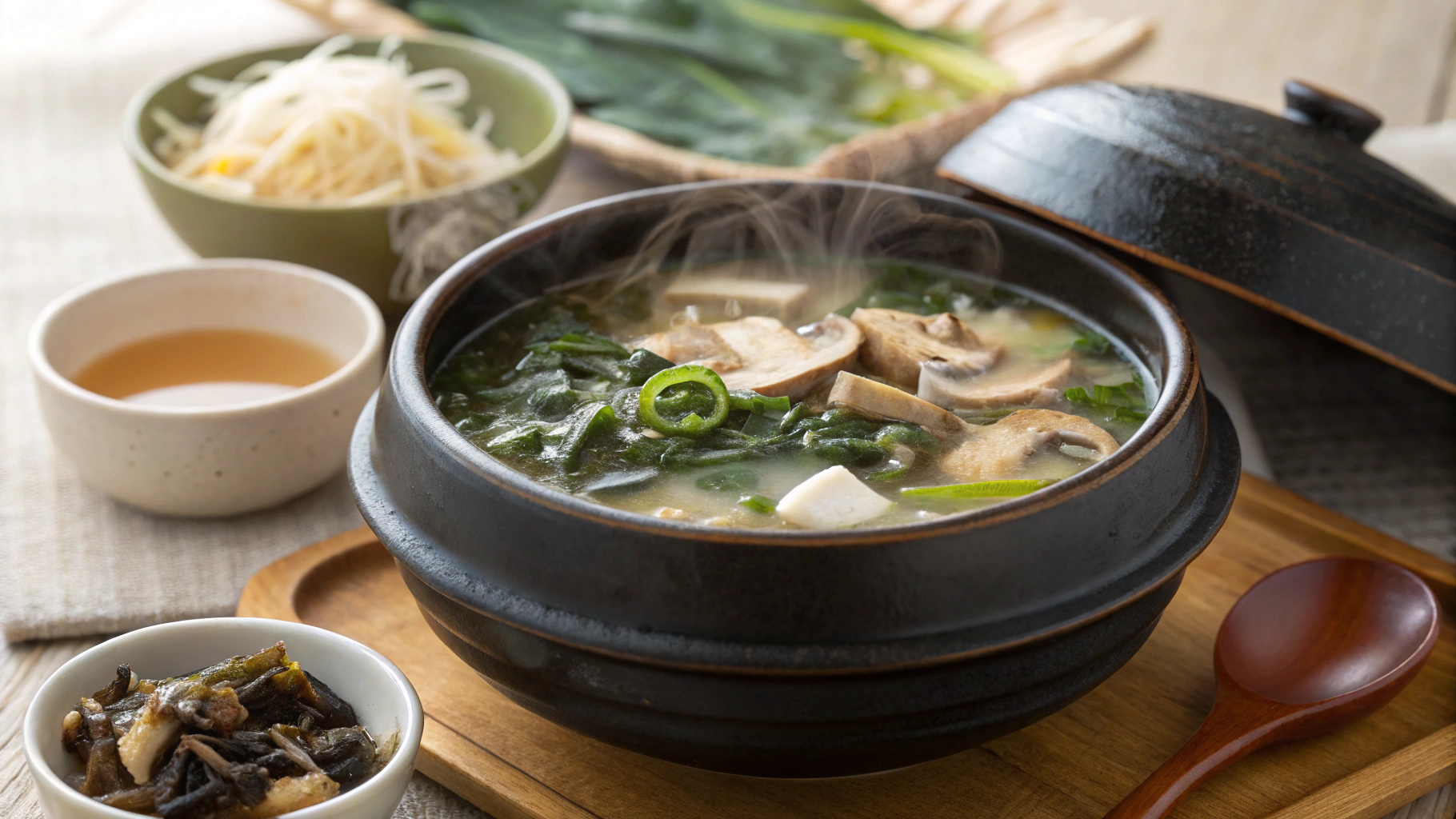 저염식 국류 – 자극 없이도 깊은 맛
된장 배추국 (1인분 기준)
된장 1작은술 + 멸치육수 1.5컵
배추, 두부, 양파
된장 풀고 채소 넣은 후 중불에서 7~10분 끓이기
마지막에 다진 마늘 1/4작은술, 들깨가루로 고소함 추가