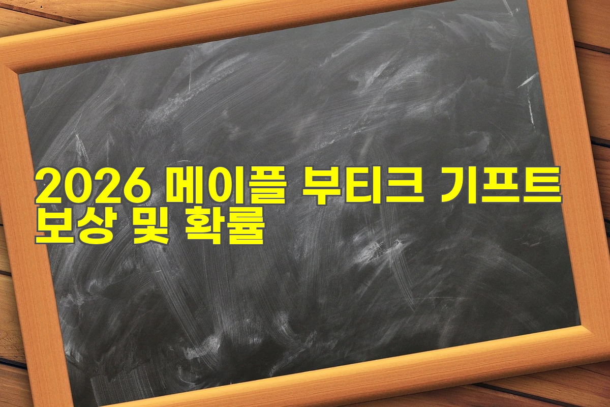 2026 메이플 부티크 기프트 보상 및 확률