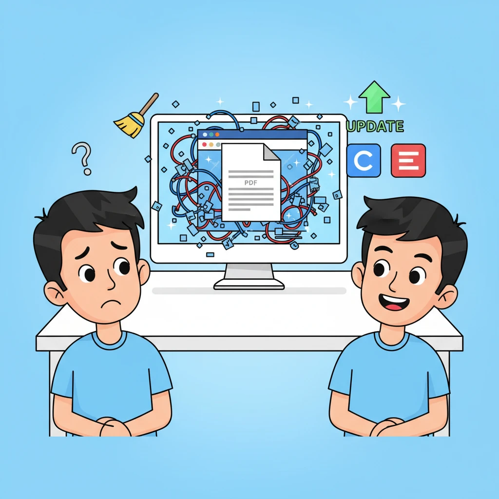 PDF 문서 내용 안 보일 때 조치 ..