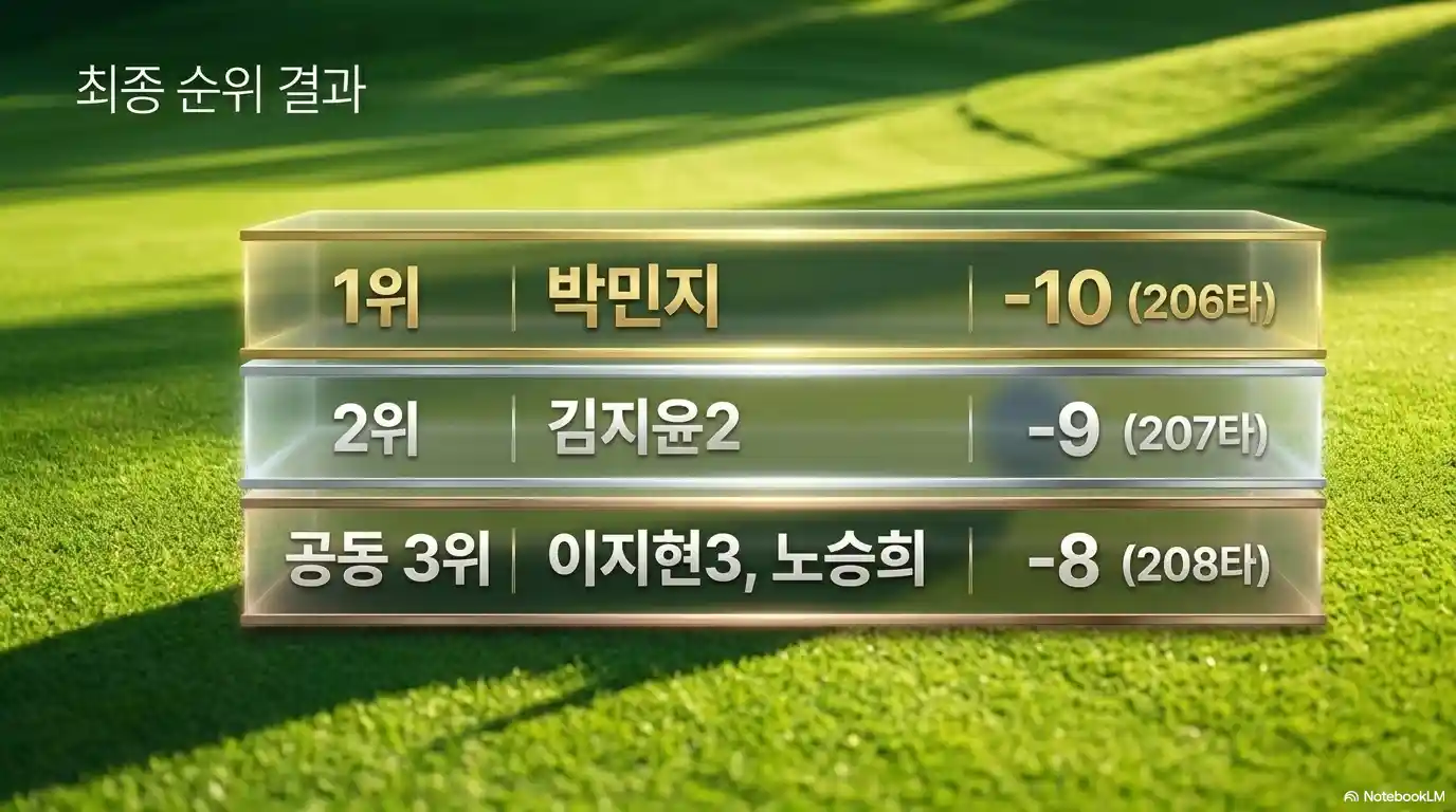 SH 수협은행 MBN 여자오픈 최종 순위 결과 1위에서 3위까지