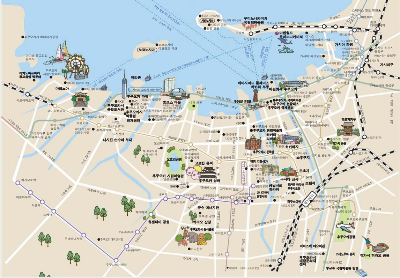 후쿠오카 한글 관광 지도