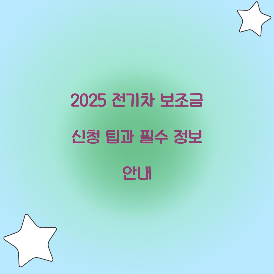 2025 전기차 보조금 신청
