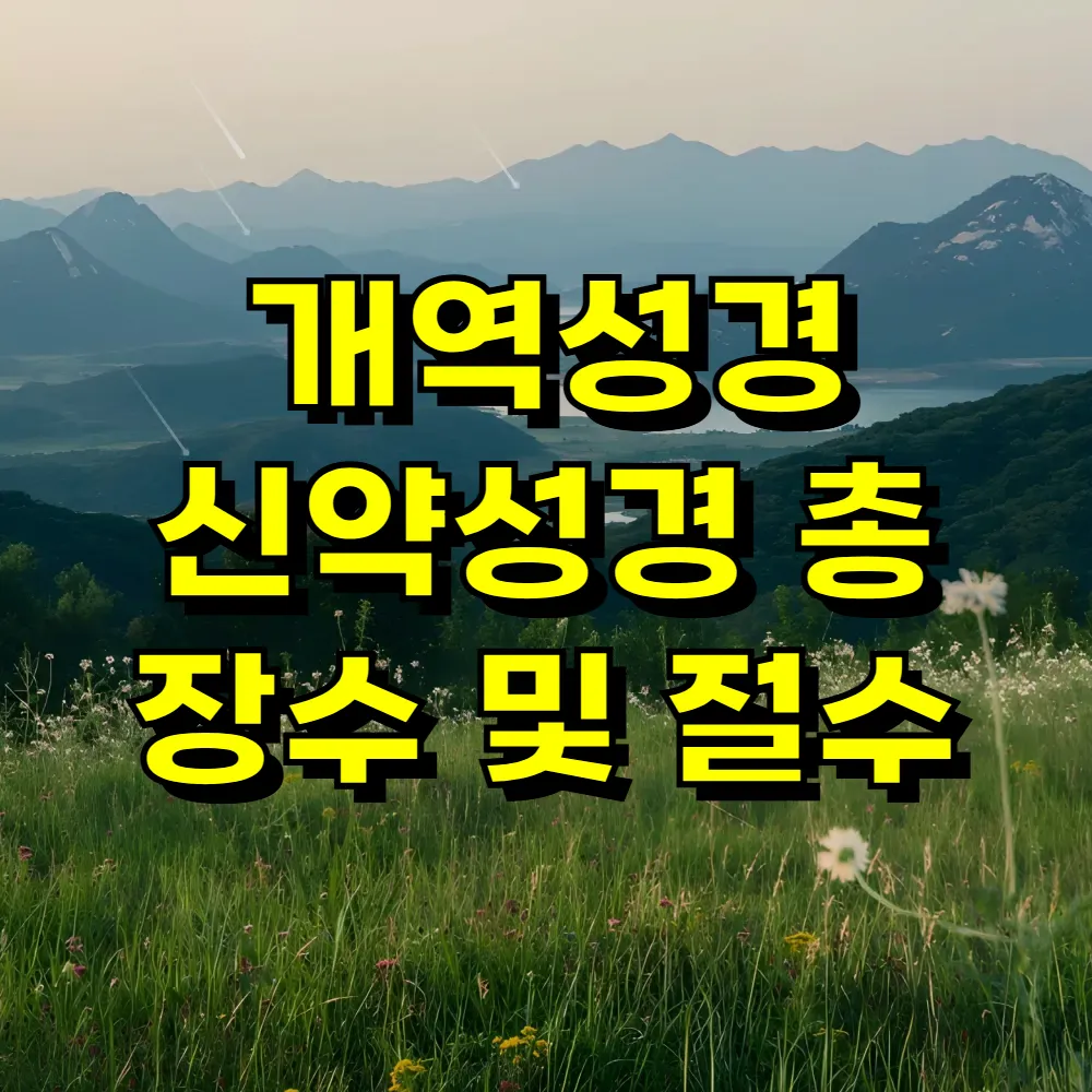 개역성경 신약성경 총 장수 및 절수