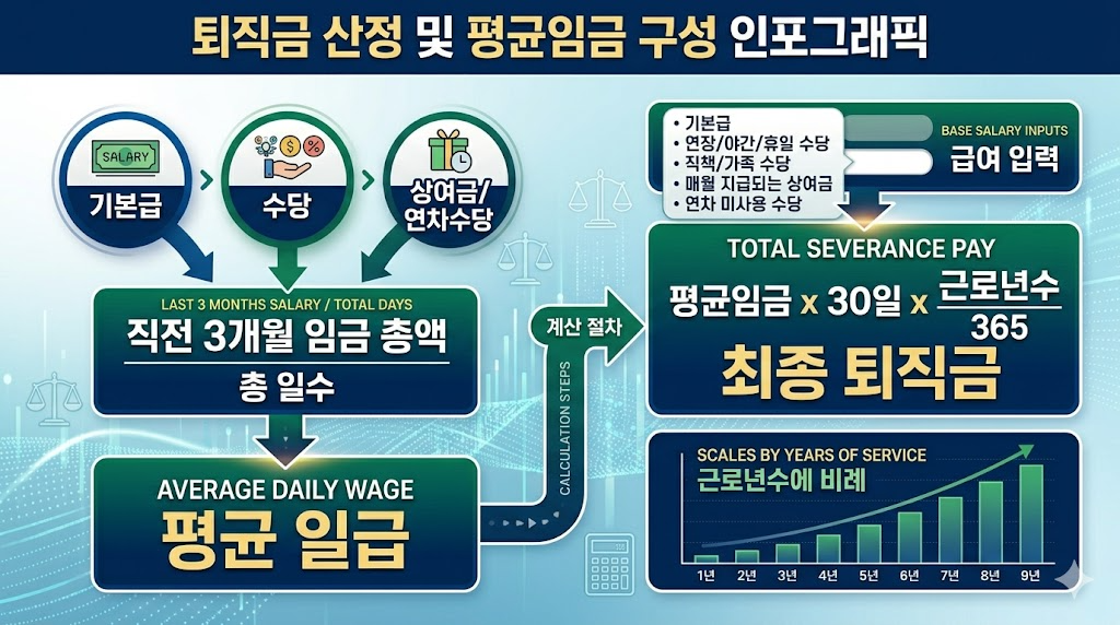 퇴직금 산정 공식과 평균임금