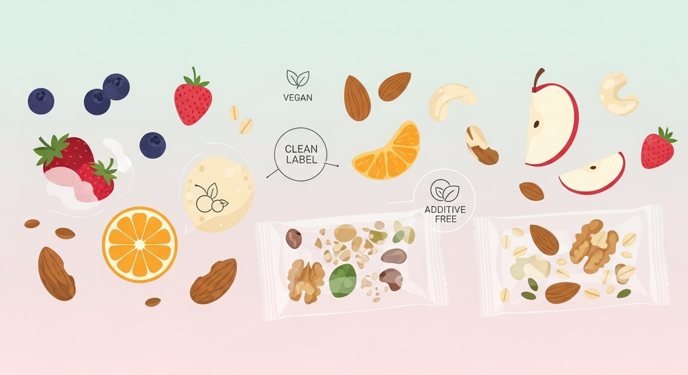 요즘 뜨는 건강 간식 (비건, 클린라벨, 무첨가)