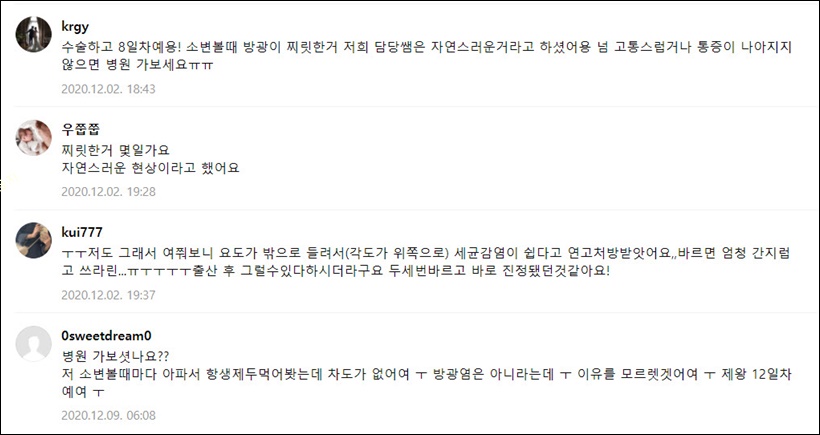 수술 후 배뇨통