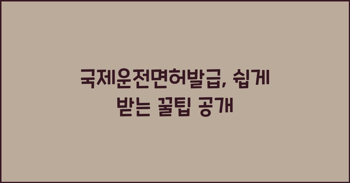 국제운전면허발급