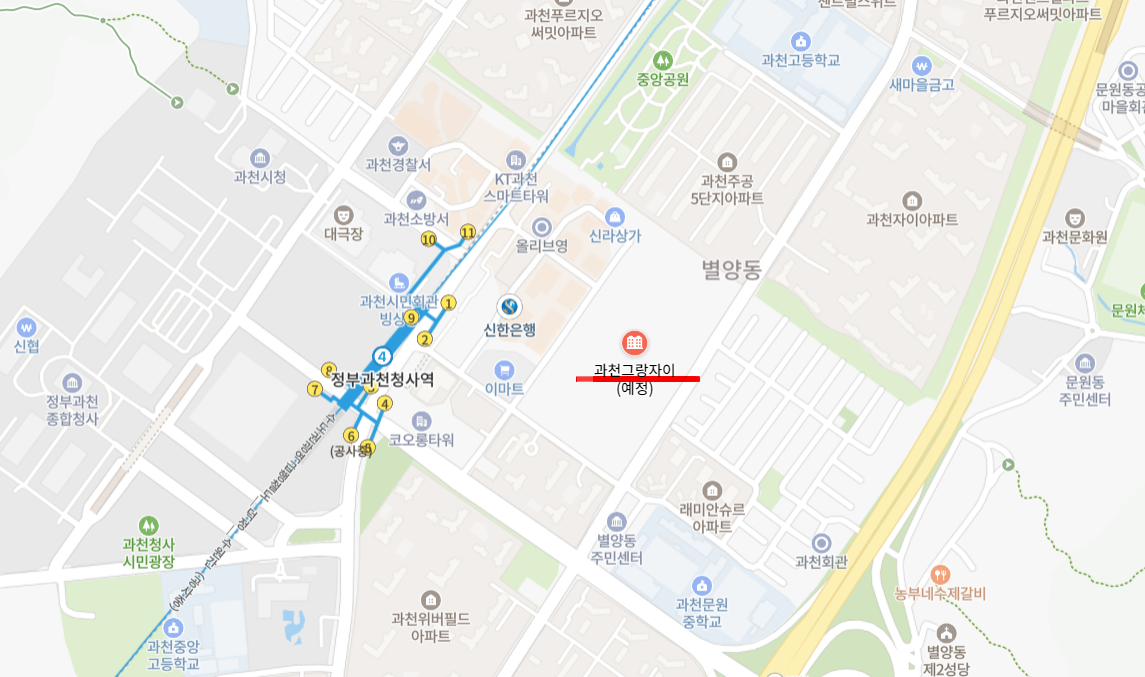 과천-그랑자이-위치-지도