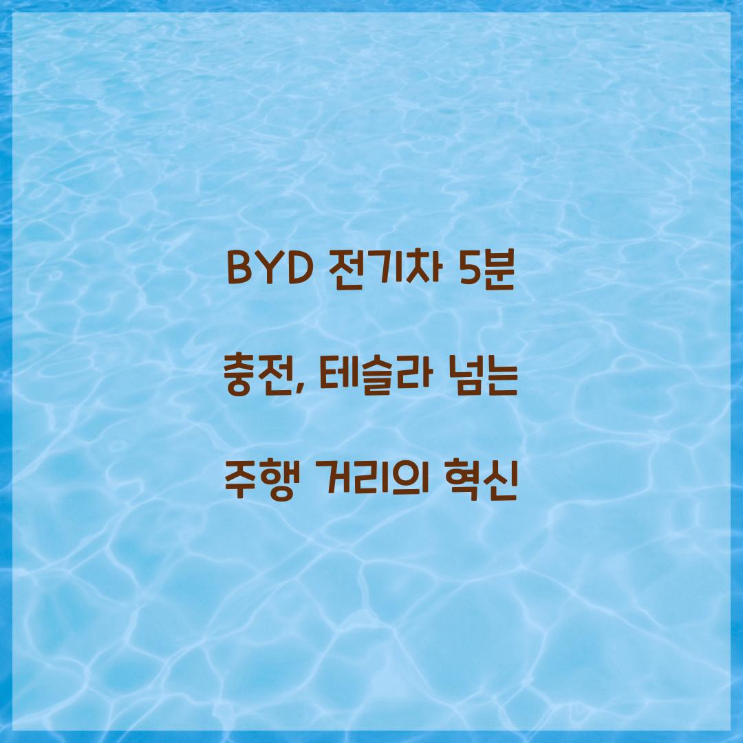 BYD 전기차 5분 충전