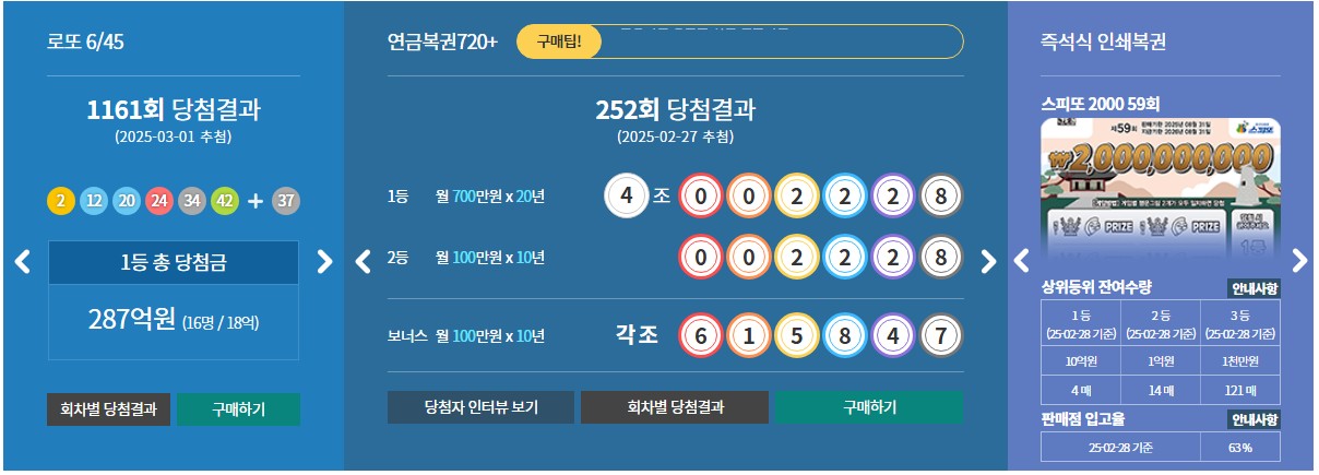 동행복권 홈페이지 (www.dhlottery.co.kr)