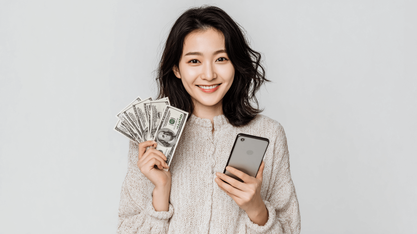 달러를-들고-있는-여성