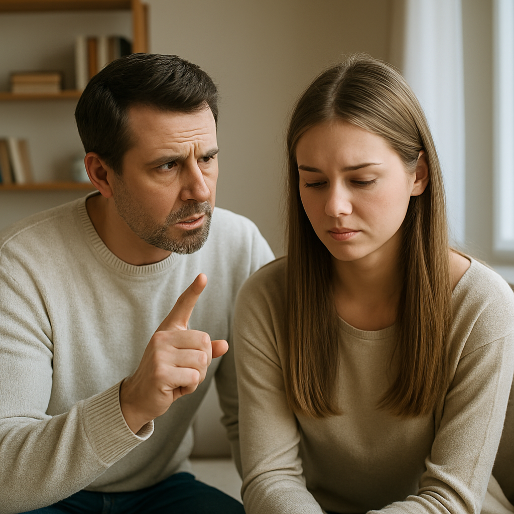 여자에게 삿대질