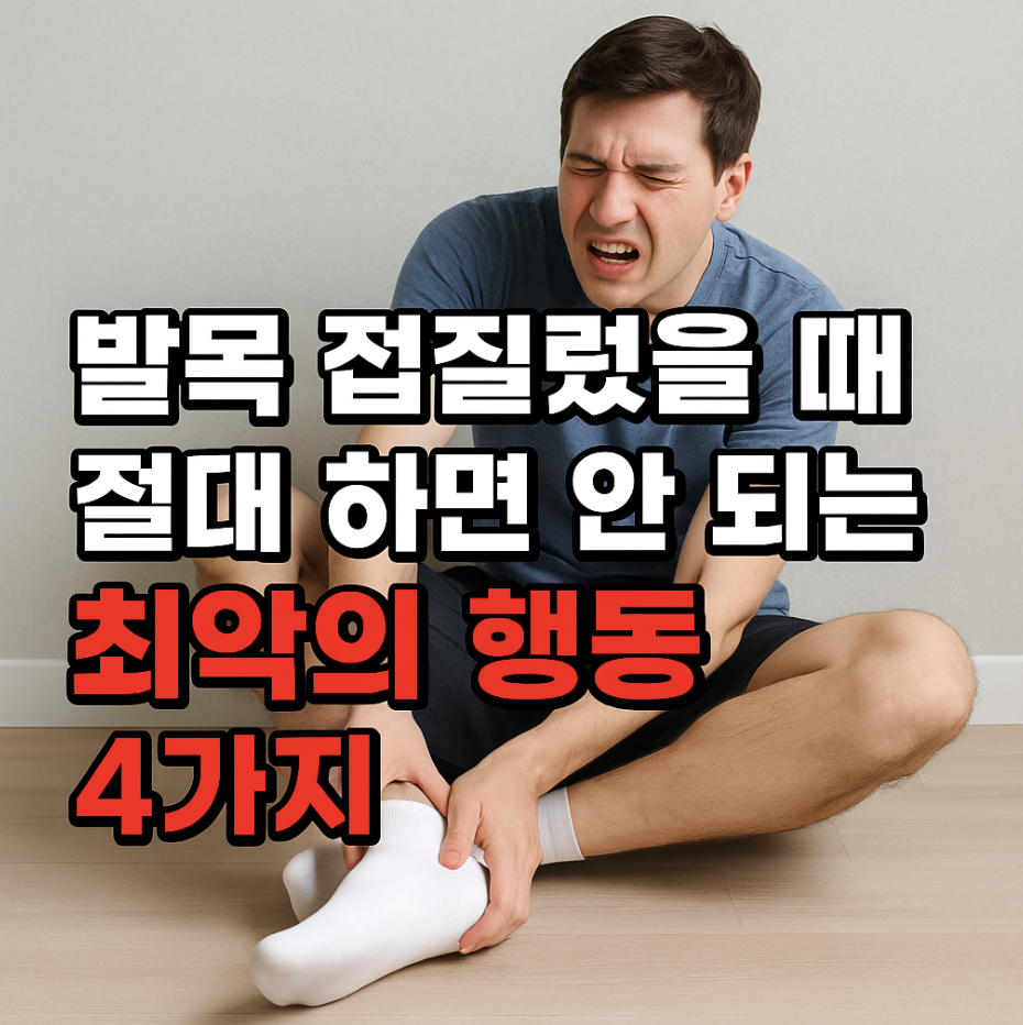 발목접질렀을때 절대 하면 안 되는 최악의 행동 4가지