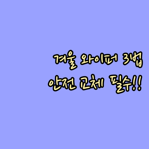 내 차 윈터 와이퍼 사이즈 확인 3가..