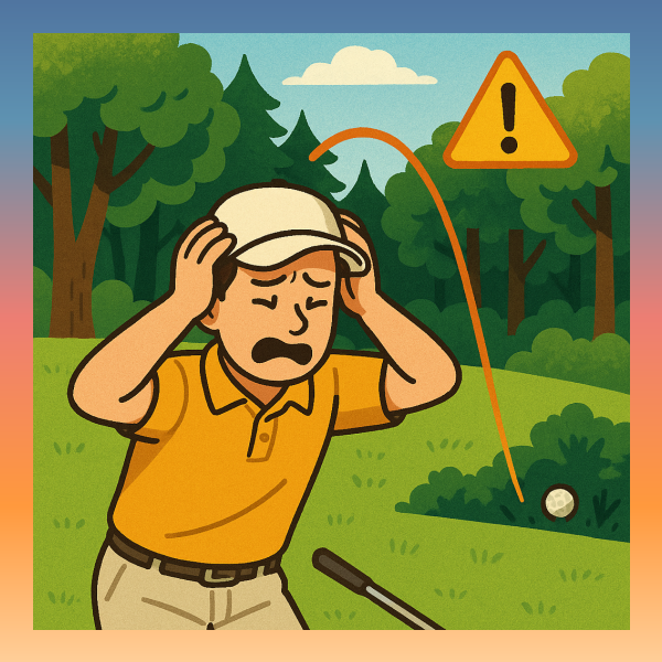 OB난 골퍼가 머리 싸매는 모습