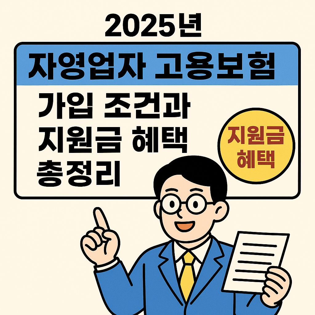 2025년 자영업자 고용보험 가입 조건과 지원금 혜택 총정리