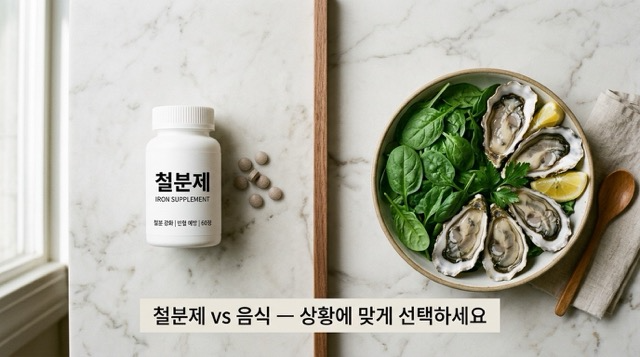 철분제 vs 음식 비교
