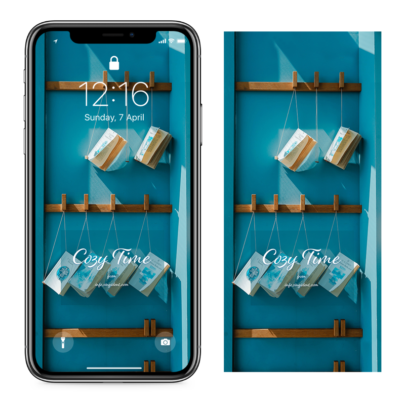 07 벽에 걸린 책 C - Cozy Time 아이폰가을배경화면