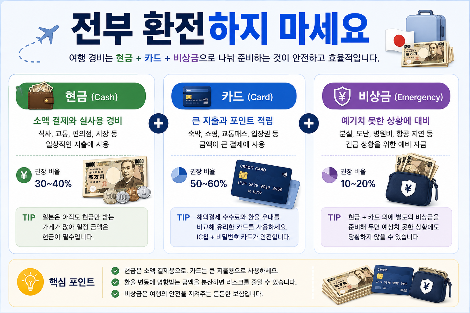 일본여행 출국일까지 남은 기간에 따른 엔화 환전 타이밍 이미지