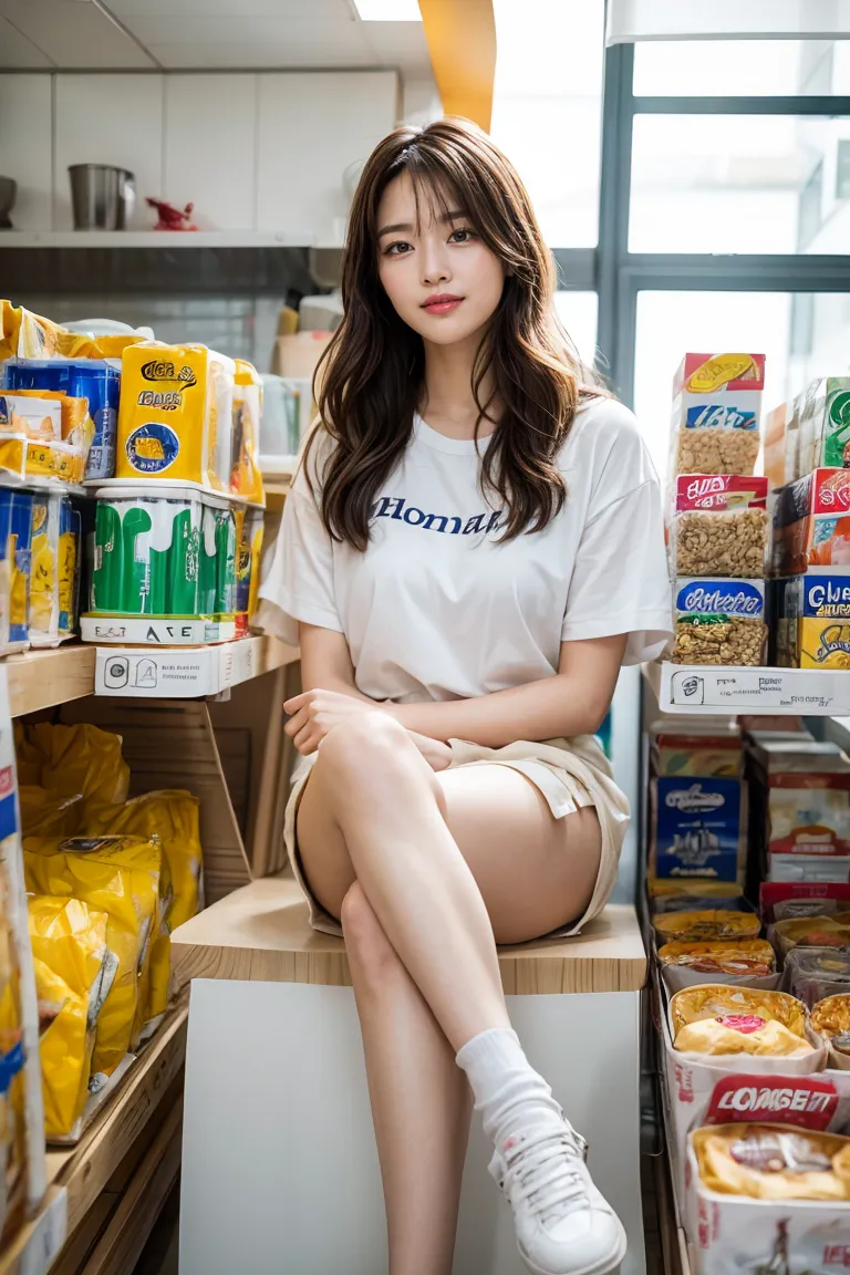편의점 마트 쇼핑 컨셉 실사 모델 AI 룩북 - 편의점 마트 쇼핑 컨셉 Stable diffusion AI Picture-Shopping