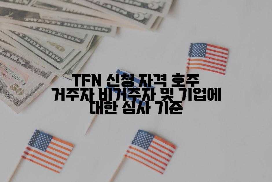 TFN 신청 자격 호주 거주자 비거주자 및 기업에 대한 심사 기준