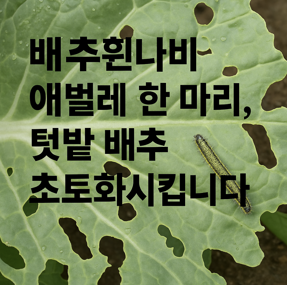 배추흰나비 애벌레 한 마리, 텃밭 배추 초토화시킵니다