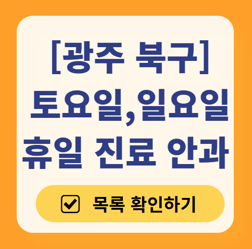 광주 북구 일요일 문 여는 안과 목록 ❘ 토요일, 주말, 공휴일 진료 영업 병원 찾기