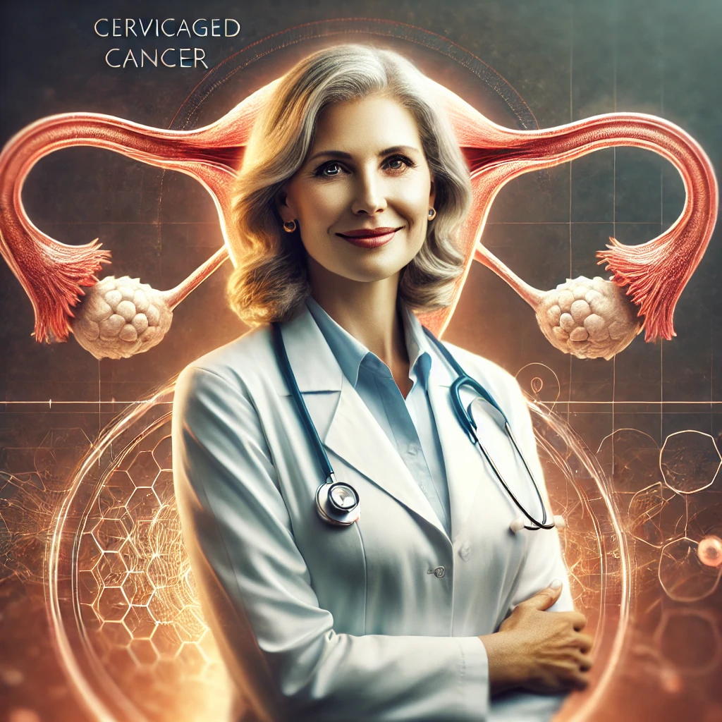 중년여성이 자궁경부암츨 예방하며 건강하게 사는 이미지