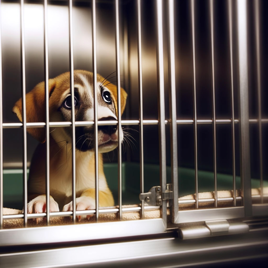 유기견 보호소의 강아지