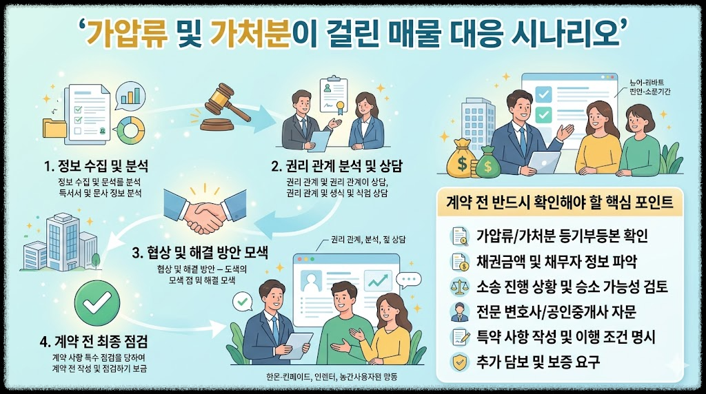가압류 및 가처분이 걸린 매물 대응 시나리오 : 계약 전 반드시 확인해야 할 핵심 포인트
