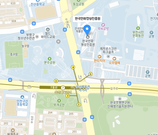 한국만화영상진흥원 지도