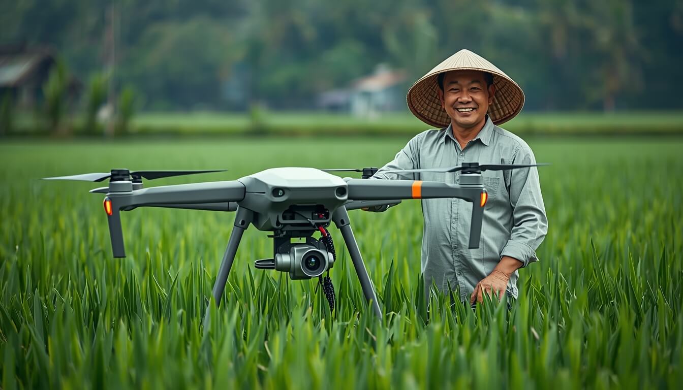 2026년 농사용 드론 지원금을 통해 도입한 방제 드론과 농부