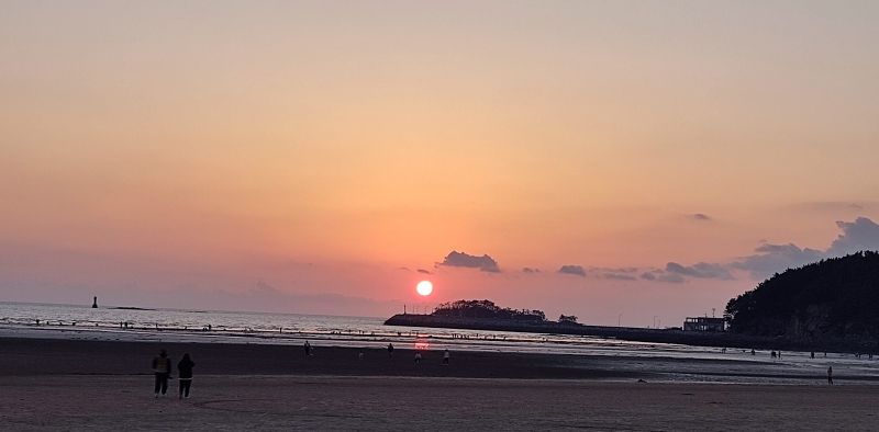 몽산포 해변에서 보는 노을