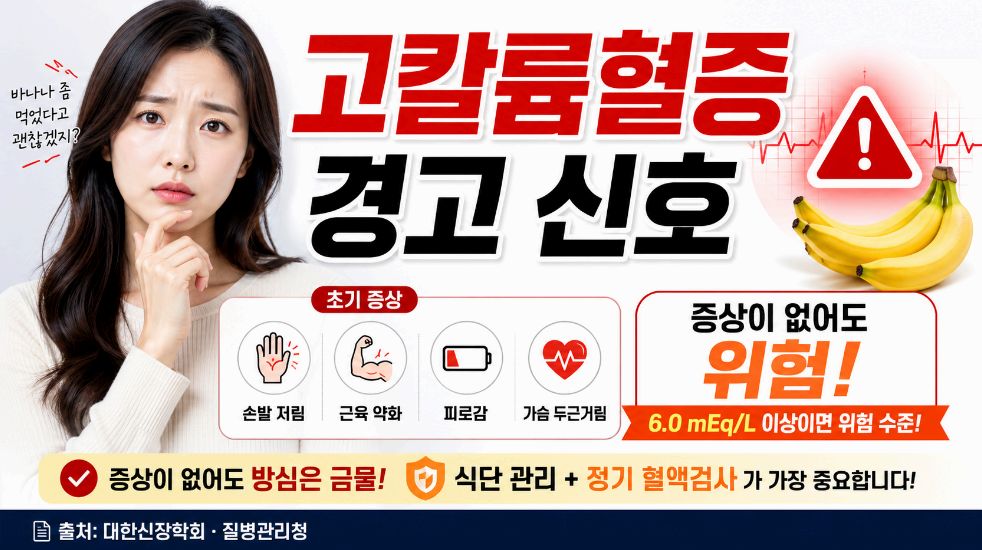 고칼륨혈증 경고 신호 이미지사진