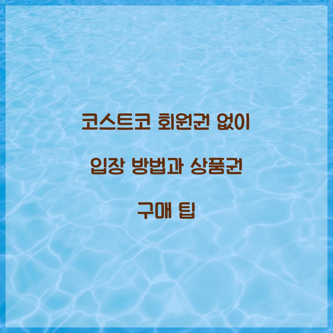 코스트코 회원권 없이 입장