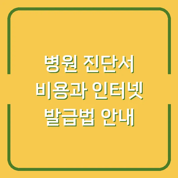 병원 진단서 비용과 인터넷 발급법 안내