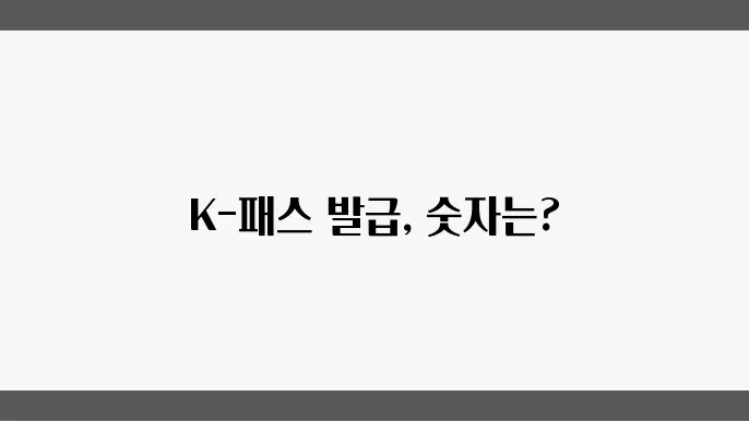 K-패스 카드 발급 현황 11월 말 기준 발급 건수