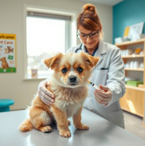 피부병 예방주사 맞는 반려견