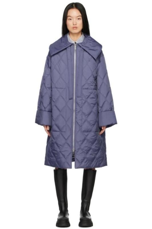 GANNI 가니 여성 퀼팅 코트 231144F059006