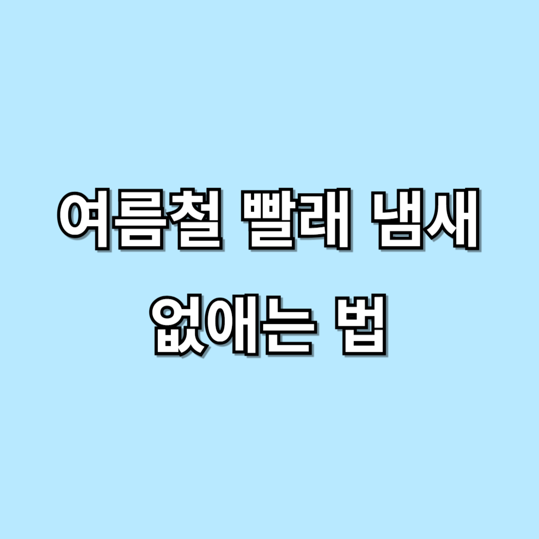 여름철 빨래 냄새 없애는 법