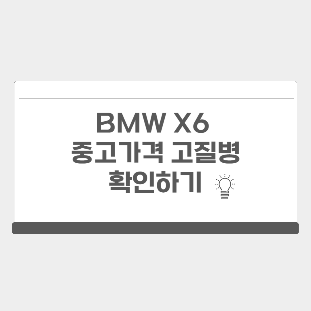 BMW X6 중고 가격 고질병