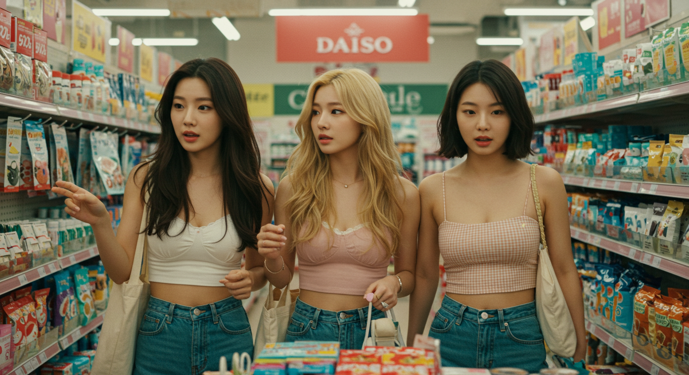 다이소 쇼핑을 즐기는 미녀들.