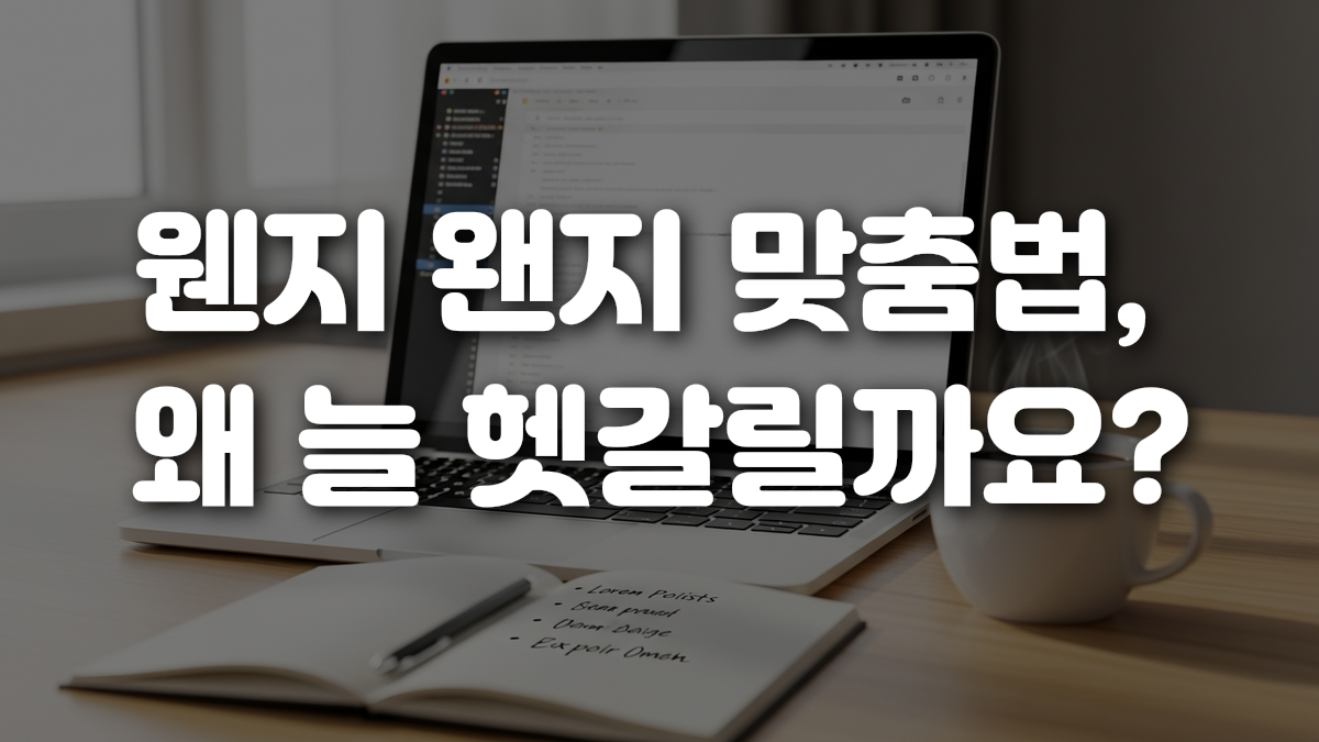 웬지 왠지 맞춤법 왜 늘 헷갈릴까요