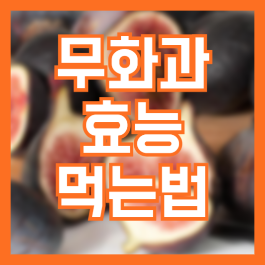 무화과 효능 5가지! 먹는법!