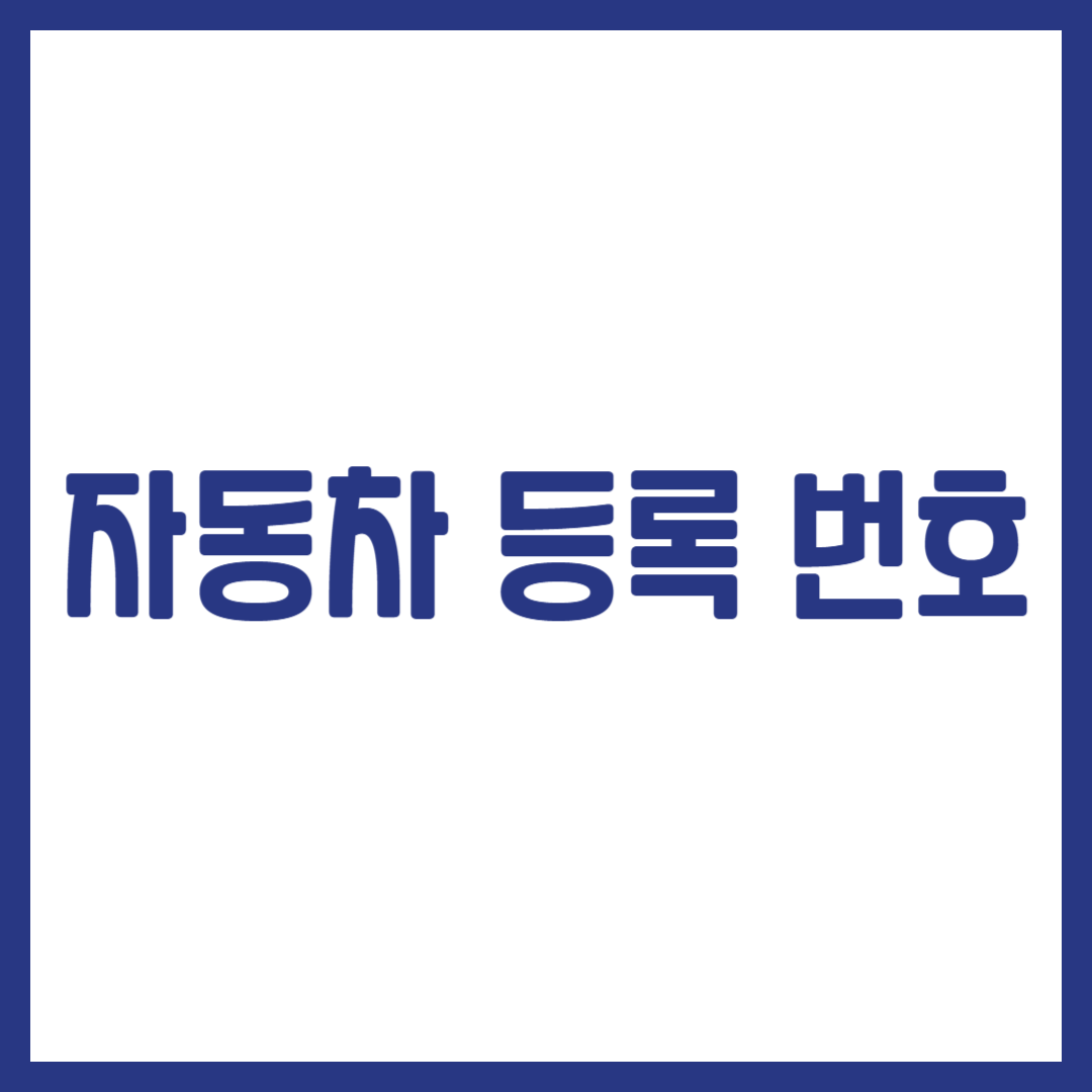 자동차 등록 번호